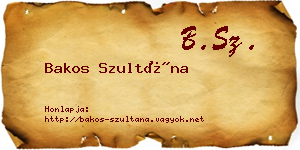 Bakos Szultána névjegykártya